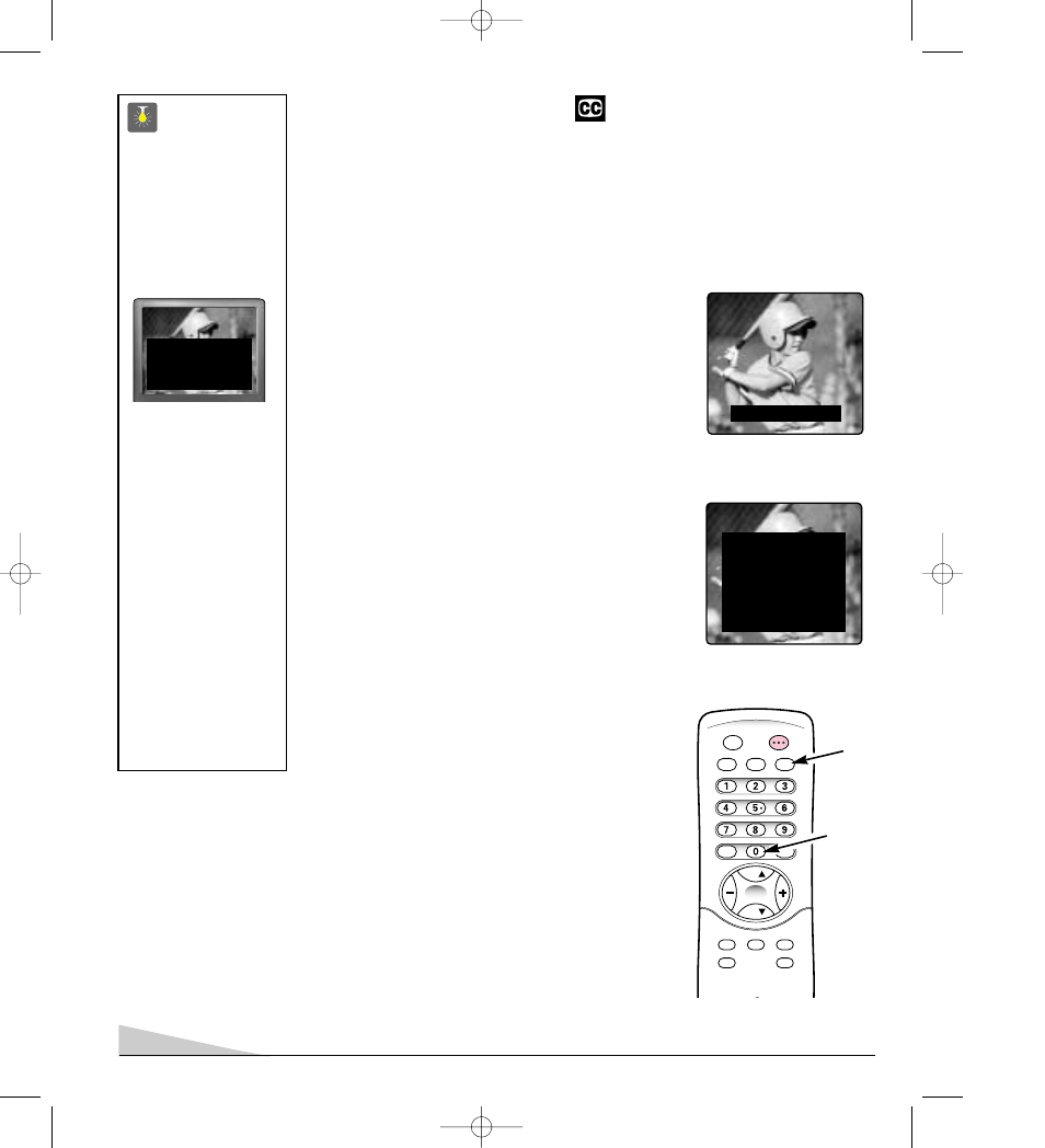 Closed-captioning, Quicktips, Setting captions | Sanyo DS20930 User Manual | Page 14 / 56