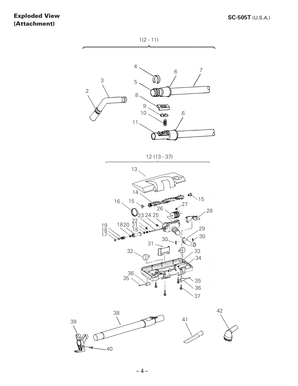 Exploded view(attachment) | Sanyo SC-505T User Manual | Page 4 / 5