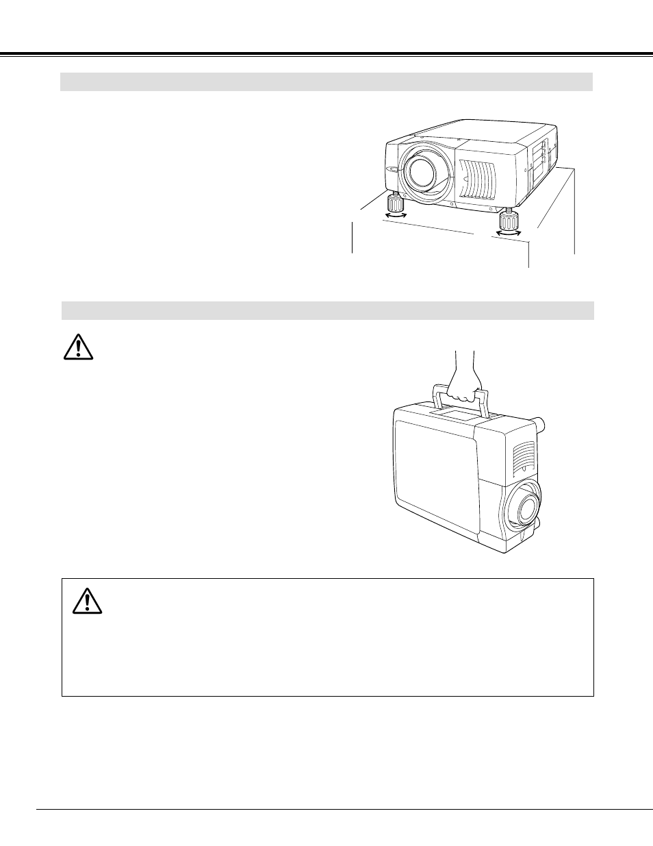 Preparation, Picture level and tilt adjustment moving projector | Sanyo PLC-XF30NL User Manual | Page 10 / 52