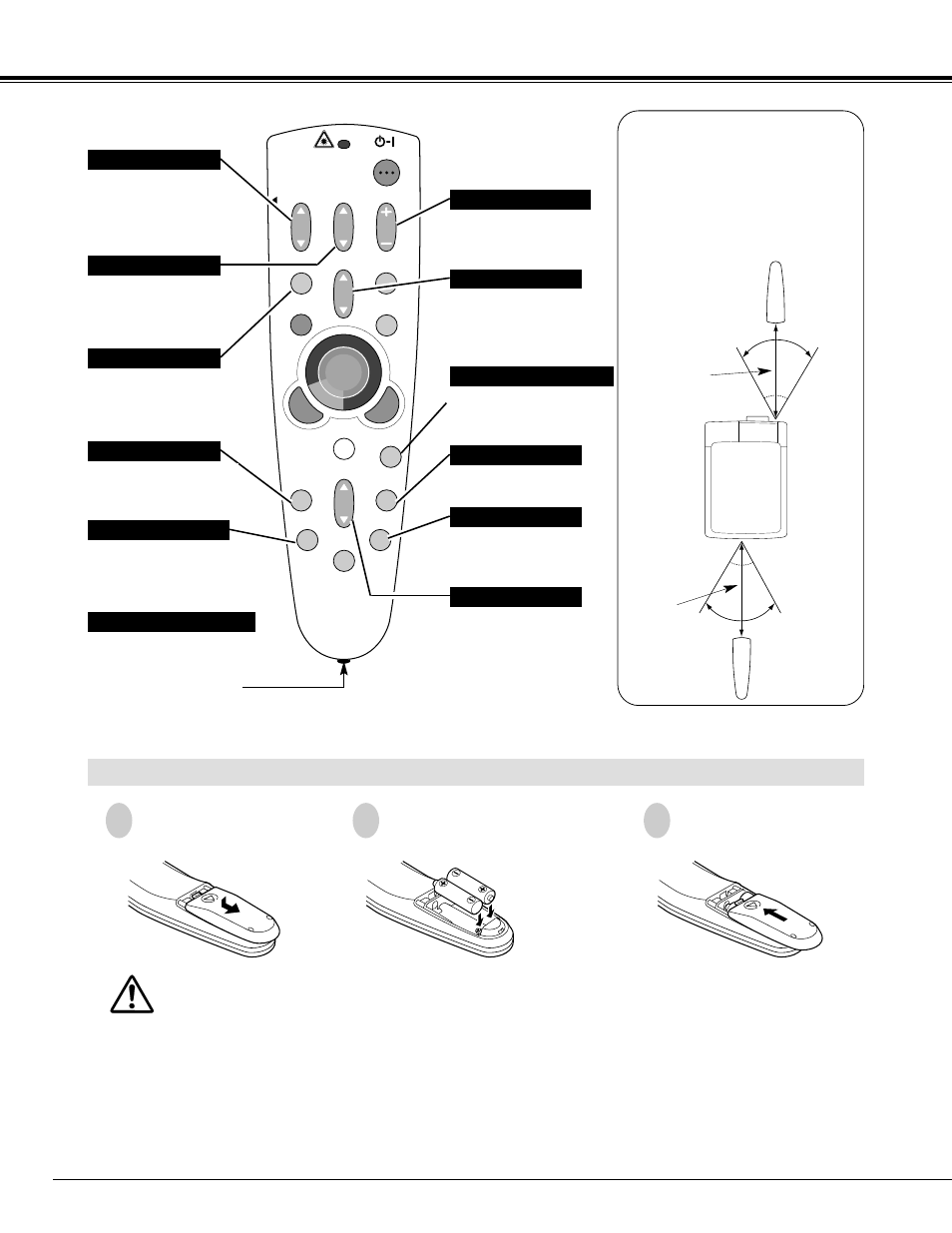 Before operation, Remote control batteries installation, Operating range | Sanyo PLC-XF30NL User Manual | Page 18 / 52