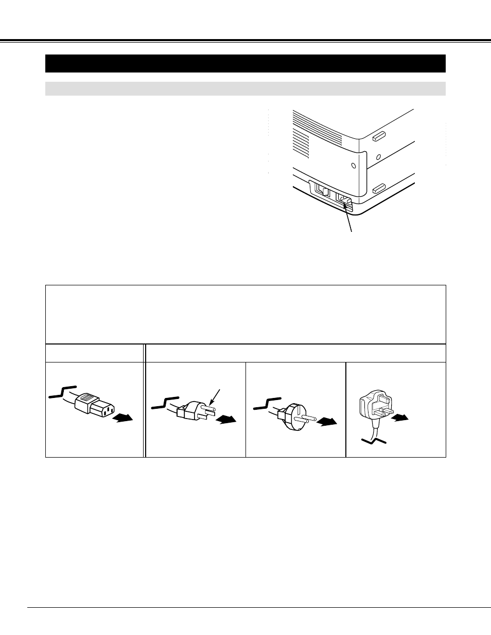 Setting-up projector, Preparation, Connecting ac power cord | Projector side ac outlet side | Sanyo PLC-XF30NL User Manual | Page 8 / 52