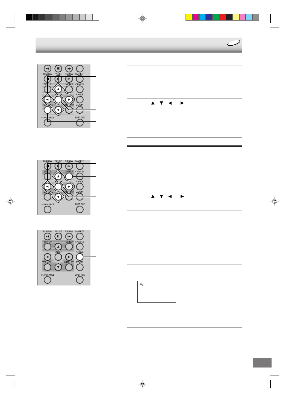 Title selection/dvd menu/changing angles | Sanyo DVD-L70 User Manual | Page 27 / 56