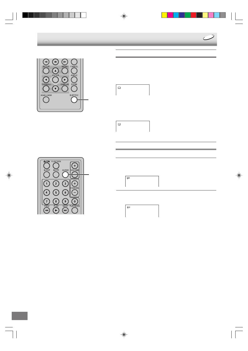 Subtitles/changing soundtrack language, Subtitles changing soundtrack language | Sanyo DVD-L70 User Manual | Page 28 / 56