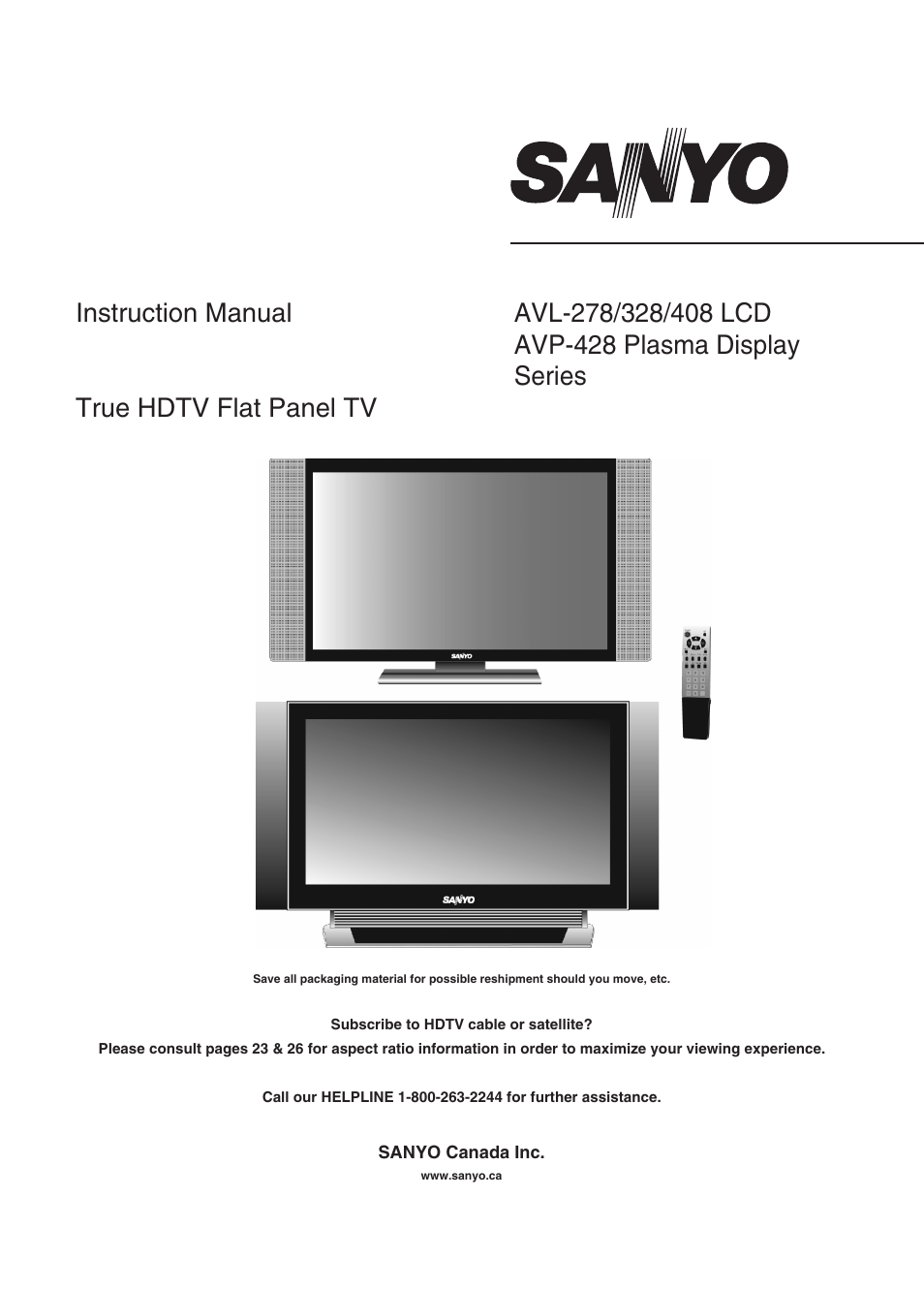 Sanyo AVL-328 User Manual | 44 pages