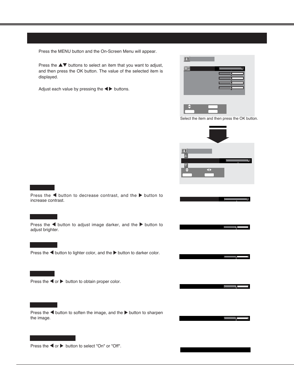 Picture adjustment, Basic operation | Sanyo PDP42H2A User Manual | Page 26 / 44