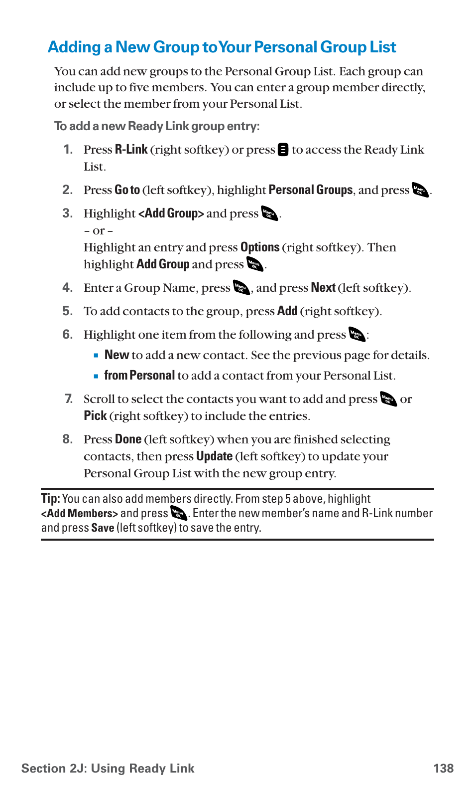 Adding a new group to your personal group list | Sanyo SCP-4920 User Manual | Page 149 / 230