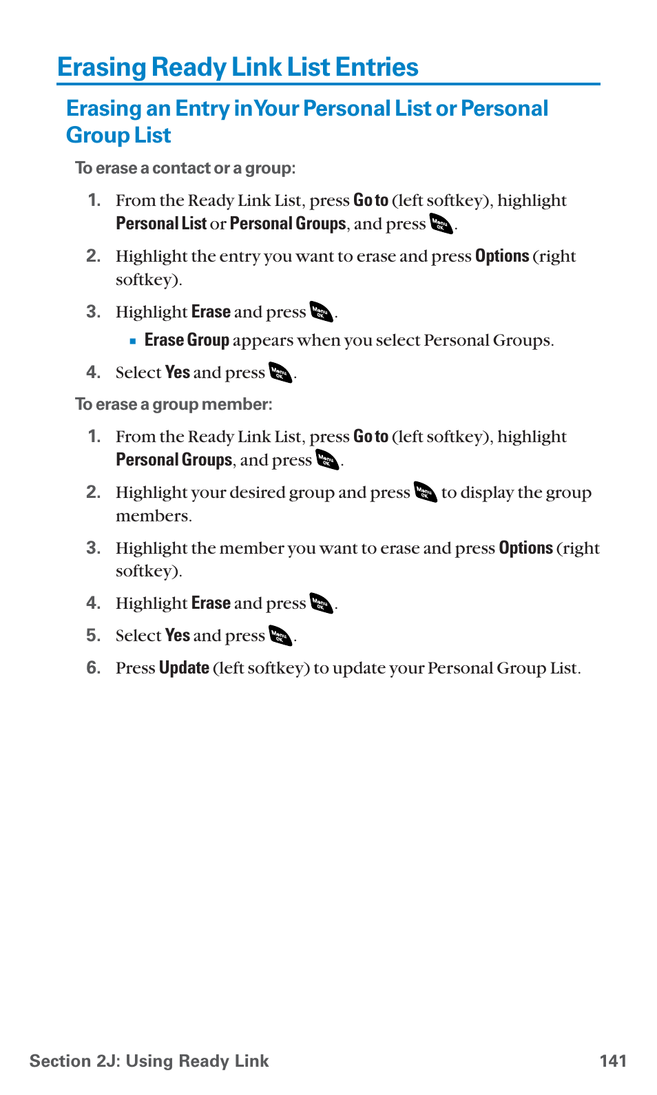 Erasing ready link list entries | Sanyo SCP-4920 User Manual | Page 152 / 230