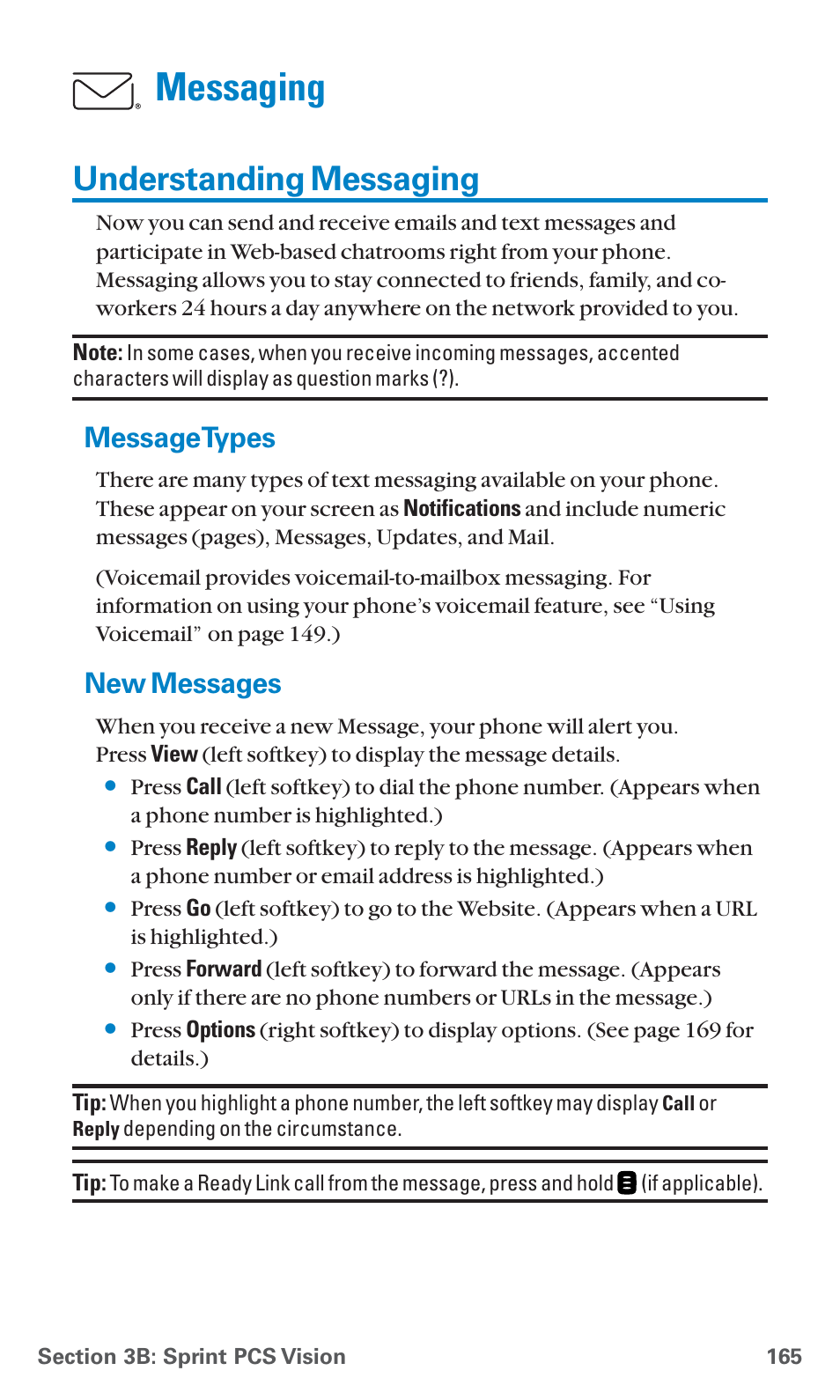 Understanding messaging, Message types, New messages | Messaging | Sanyo SCP-4920 User Manual | Page 176 / 230