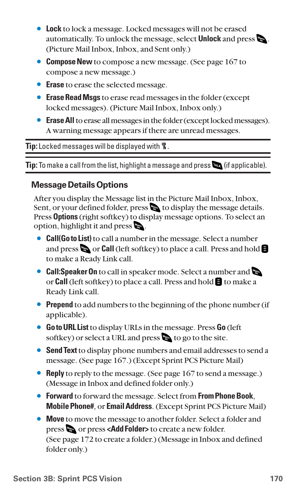 Message details options | Sanyo SCP-4920 User Manual | Page 181 / 230