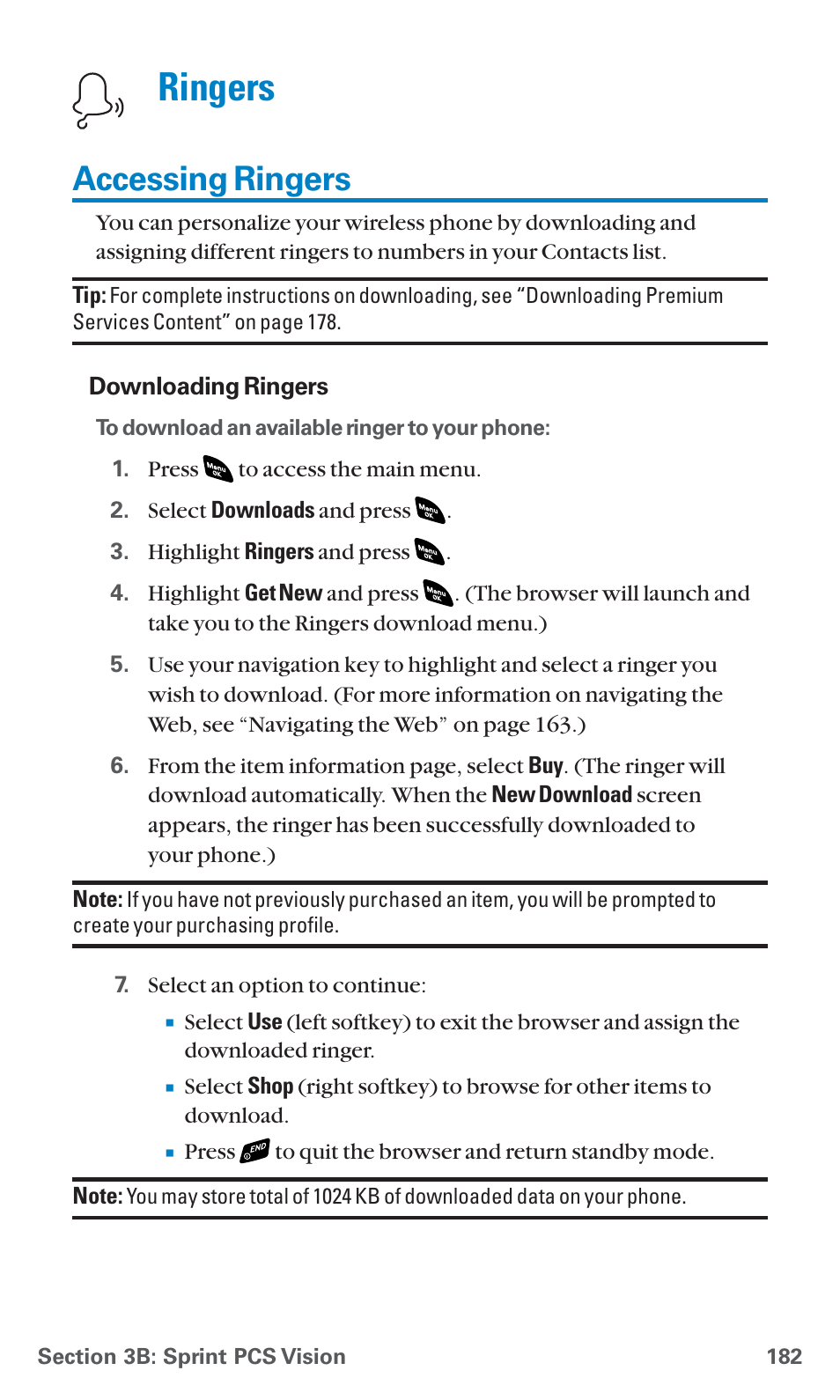 Accessing ringers, Ringers | Sanyo SCP-4920 User Manual | Page 193 / 230