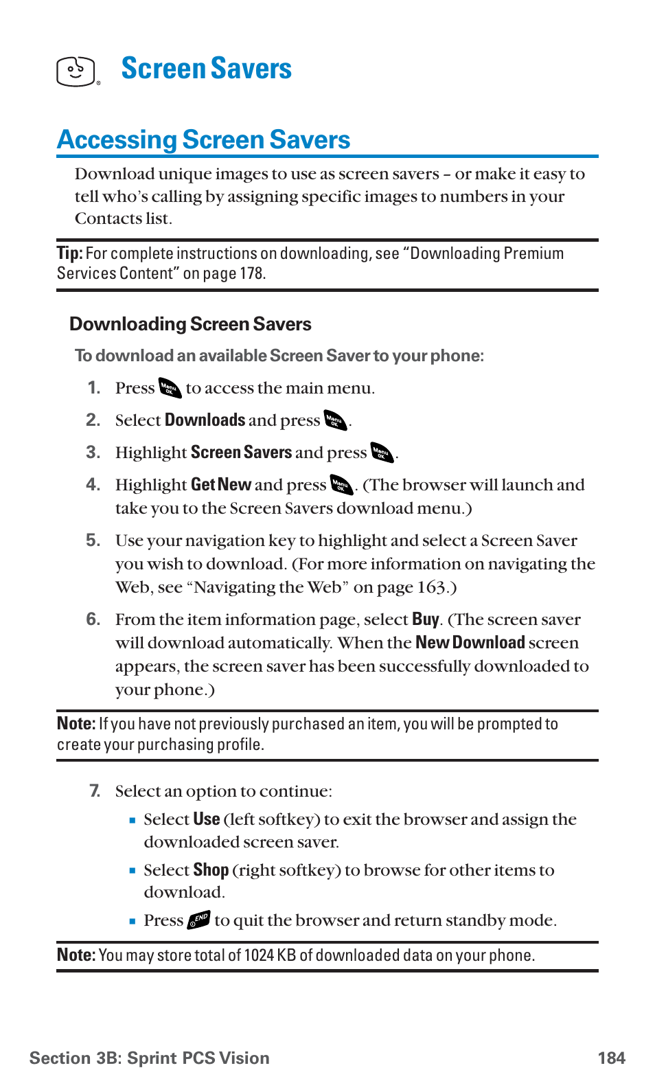 Accessing screen savers, Screen savers | Sanyo SCP-4920 User Manual | Page 195 / 230