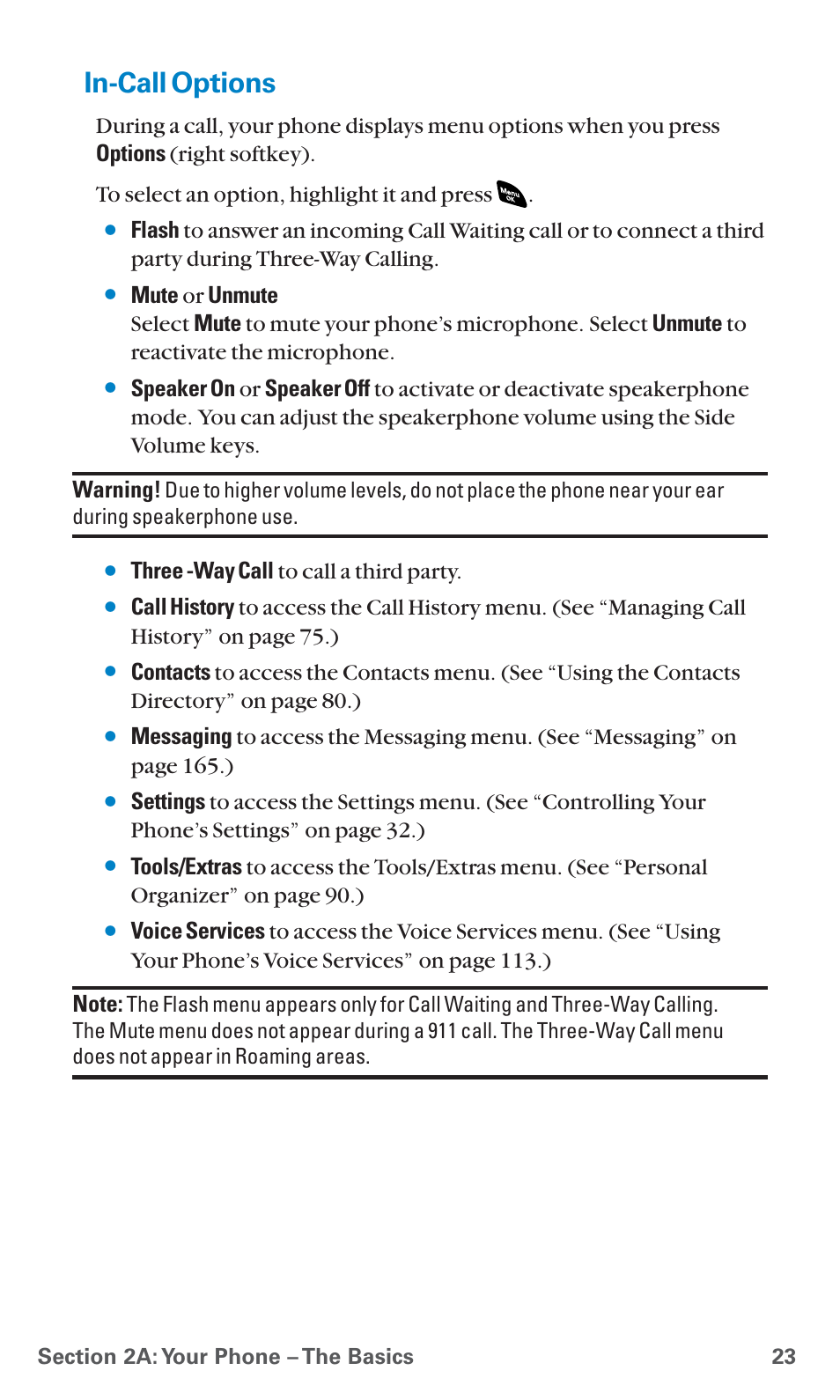 In-call options, Three -way call to call a third party | Sanyo SCP-4920 User Manual | Page 34 / 230