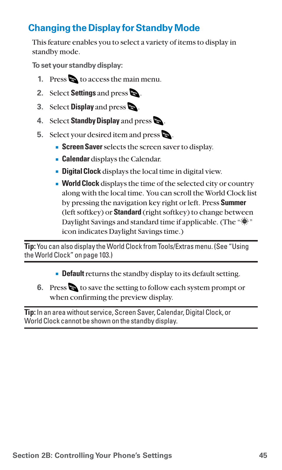 Changing the display for standby mode | Sanyo SCP-4920 User Manual | Page 56 / 230