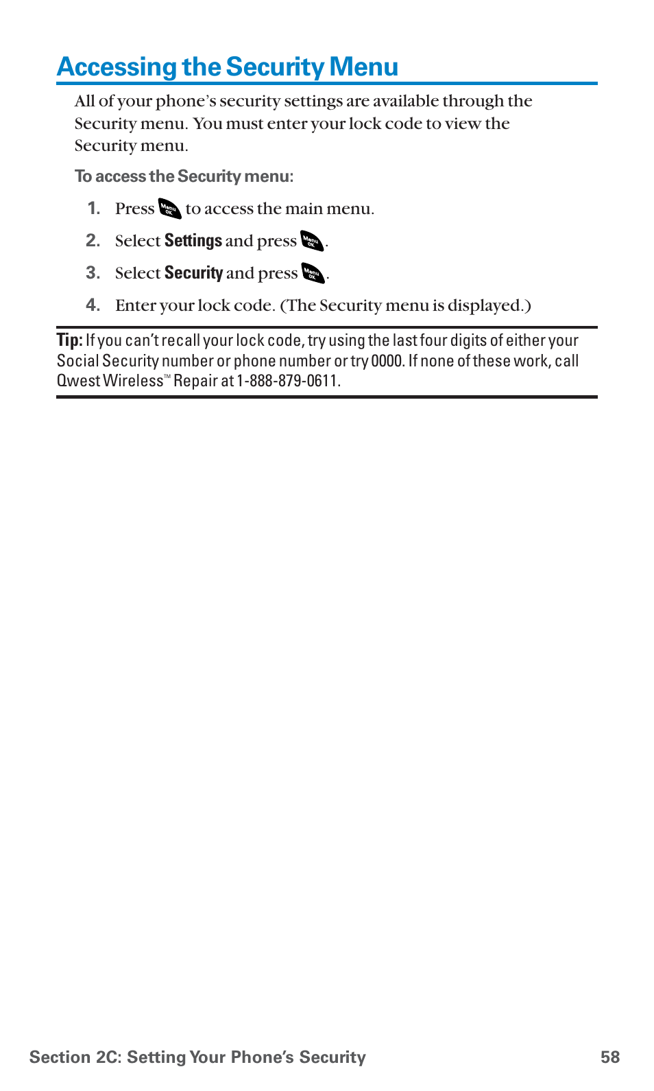 Accessing the security menu | Sanyo SCP-4920 User Manual | Page 69 / 230