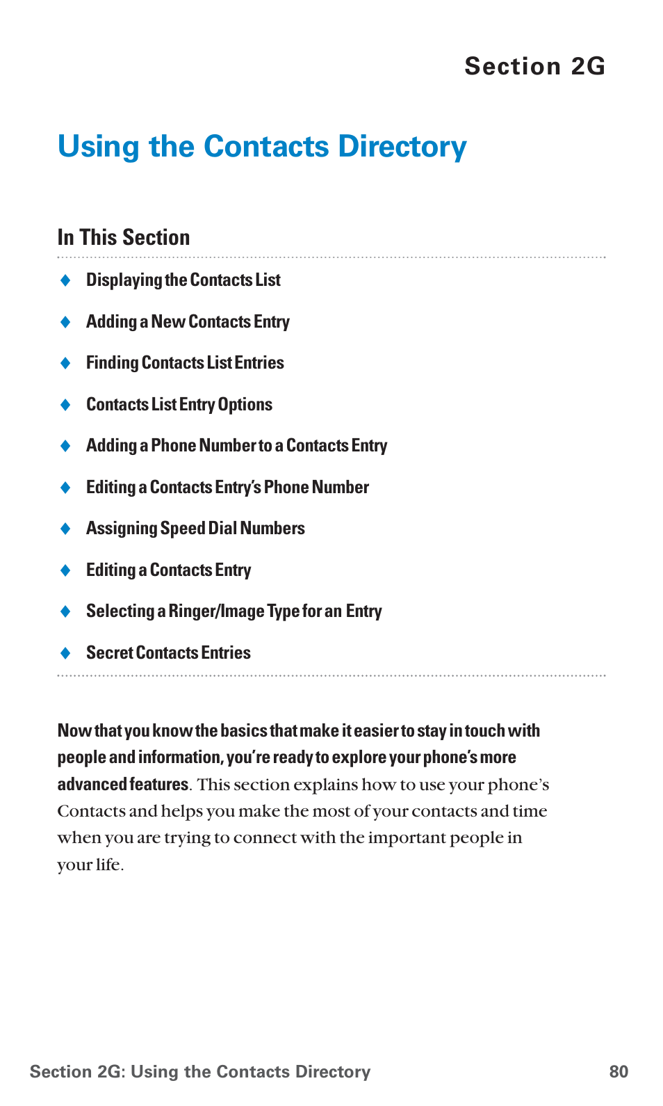 2g. using the contacts directory, Using the contacts directory | Sanyo SCP-4920 User Manual | Page 91 / 230