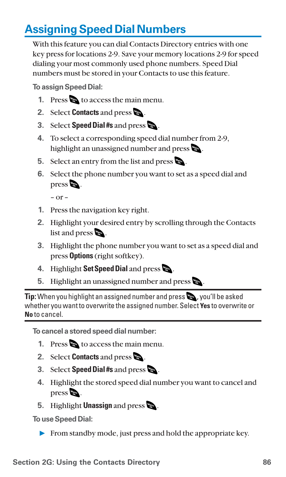 Assigning speed dial numbers | Sanyo SCP-4920 User Manual | Page 97 / 230