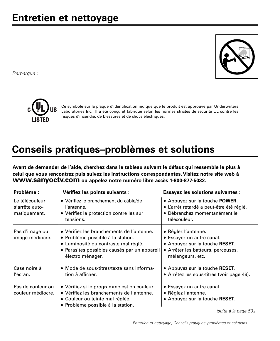 Sanyo DS20424 User Manual | Page 49 / 52