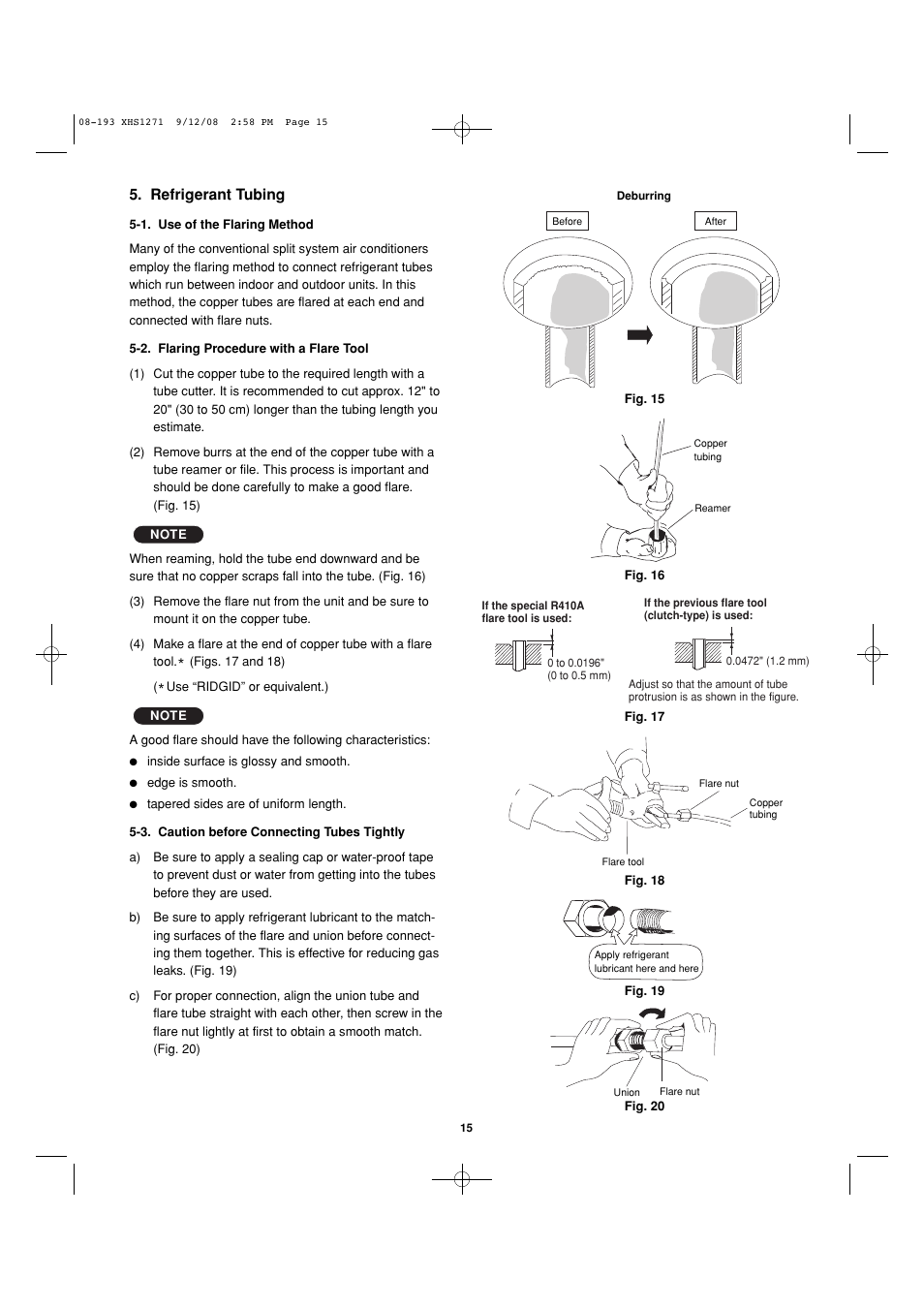 Refrigerant tubing | Sanyo DC Inverter Split System XHS1271 User Manual | Page 100 / 123