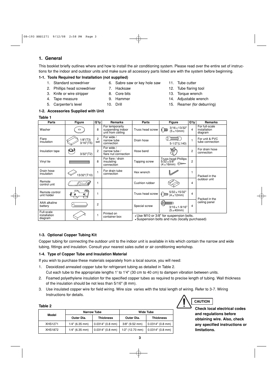 General | Sanyo DC Inverter Split System XHS1271 User Manual | Page 88 / 123