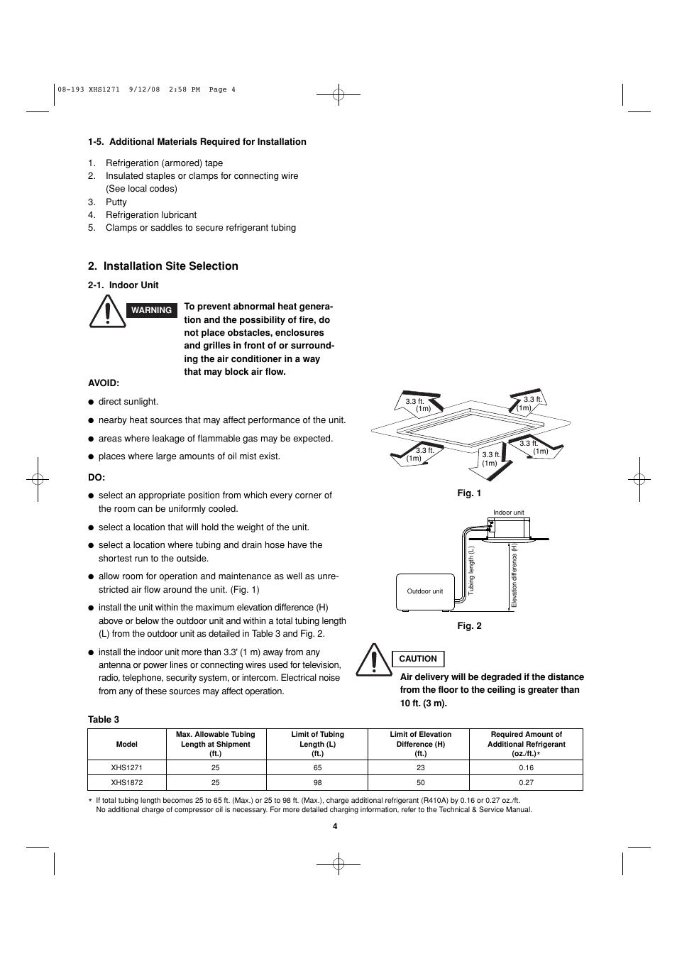 Installation site selection | Sanyo DC Inverter Split System XHS1271 User Manual | Page 89 / 123