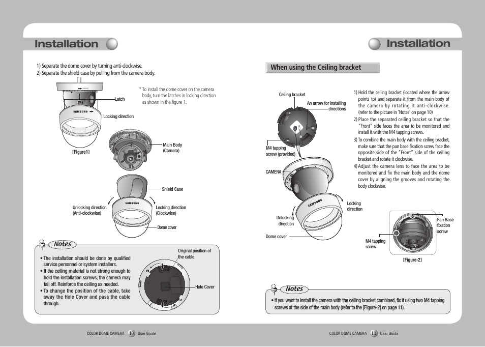 Installation, When using the ceiling bracket | Sanyo SID-70 User Manual | Page 6 / 19