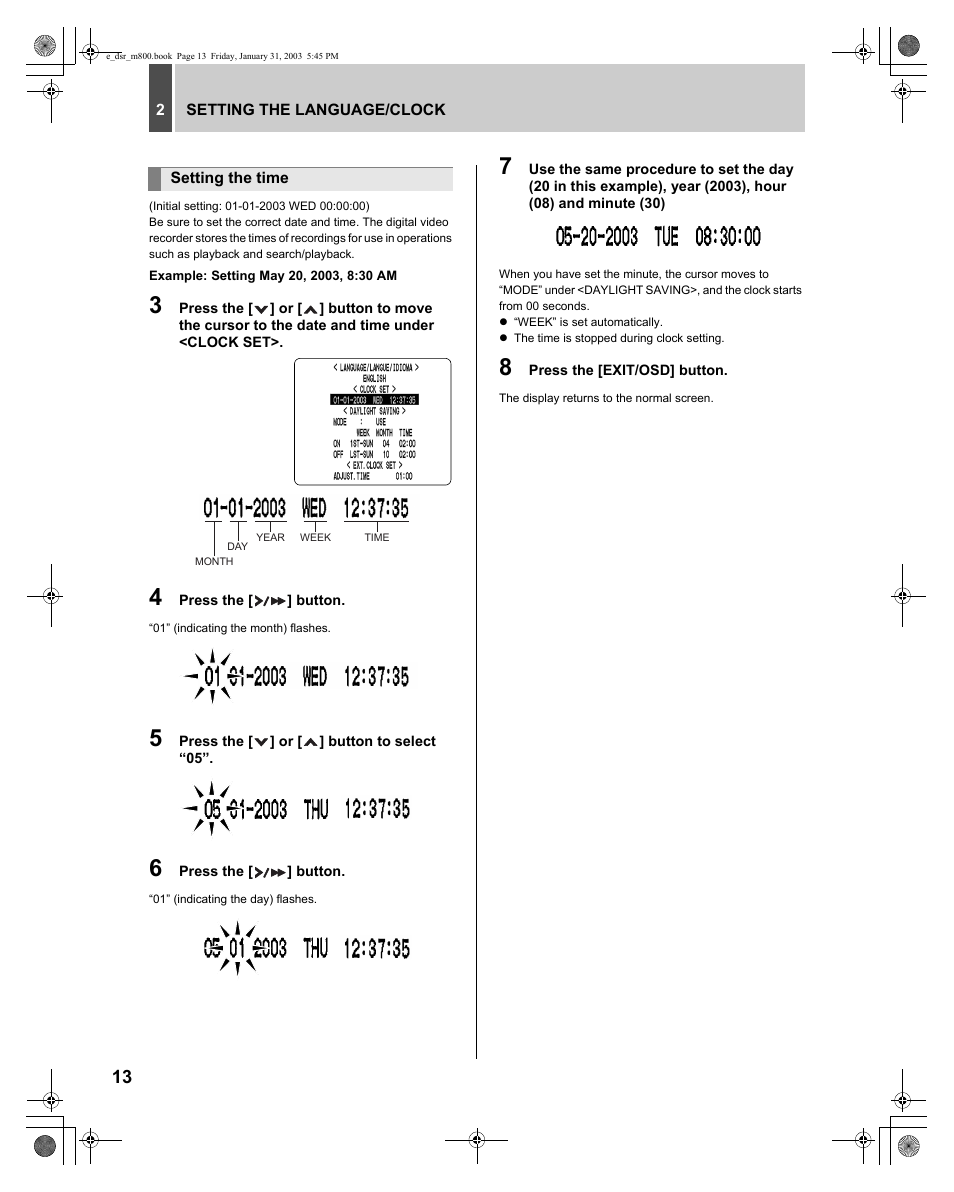 Sanyo DSR-M800 User Manual | Page 14 / 50