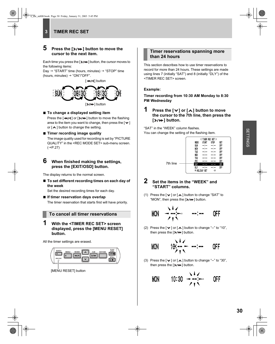 Sanyo DSR-M800 User Manual | Page 31 / 50