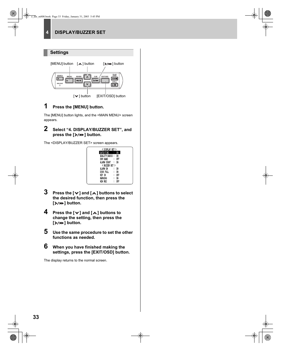 Sanyo DSR-M800 User Manual | Page 34 / 50