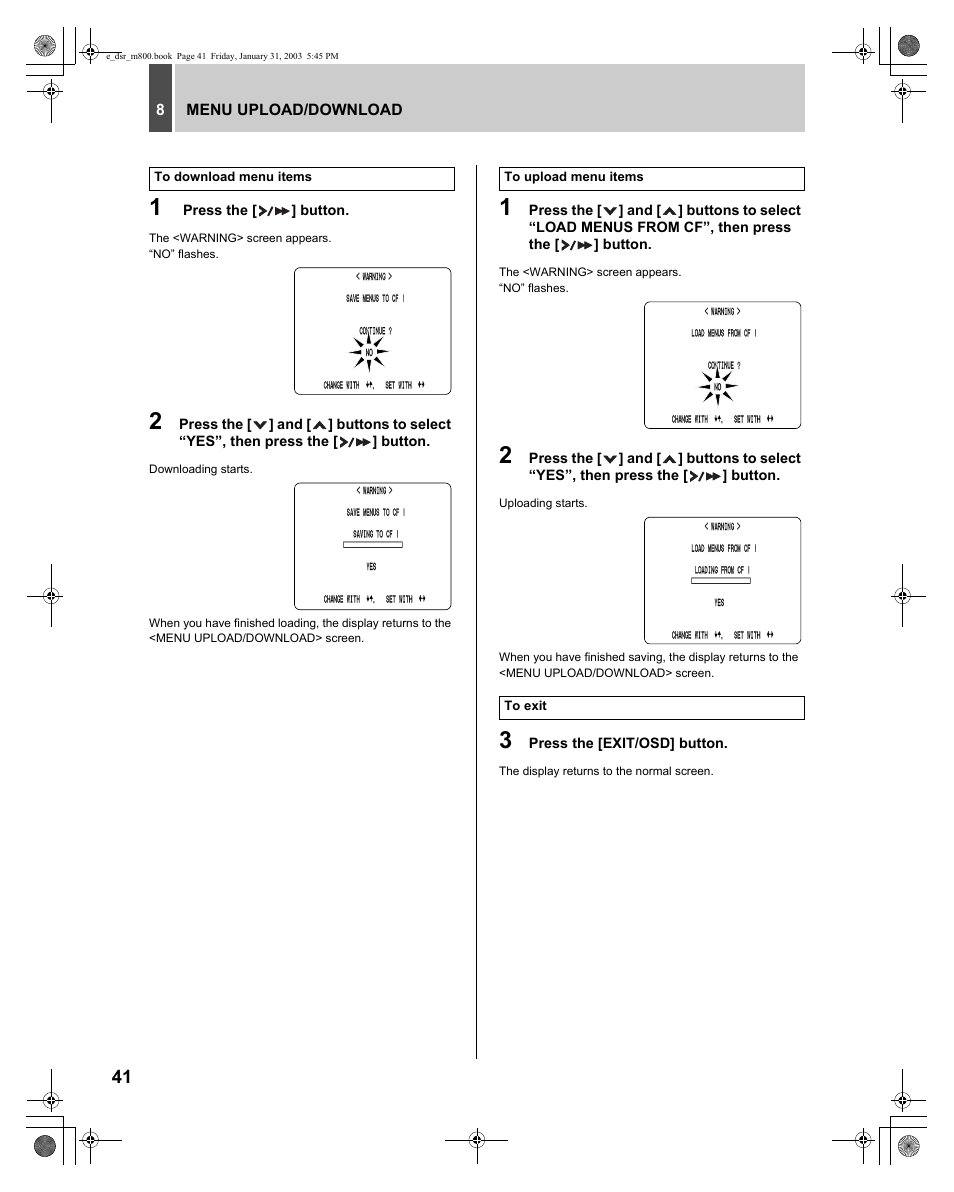 Sanyo DSR-M800 User Manual | Page 42 / 50
