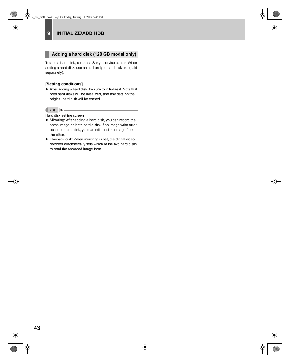 Sanyo DSR-M800 User Manual | Page 44 / 50