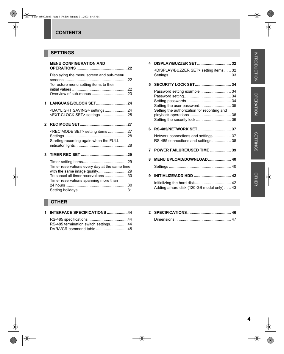 Sanyo DSR-M800 User Manual | Page 5 / 50