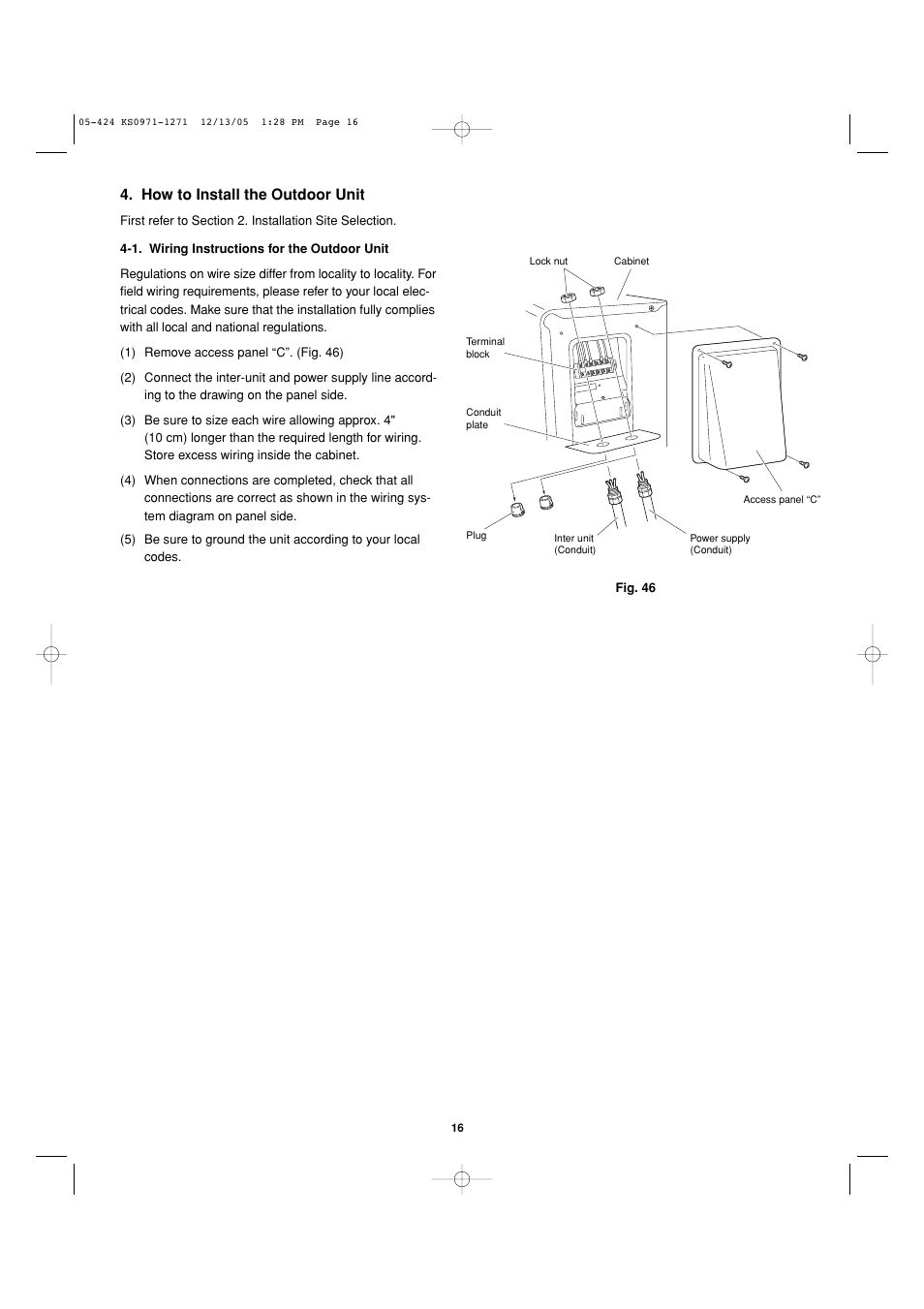 How to install the outdoor unit | Sanyo Cool/Dry User Manual | Page 16 / 24