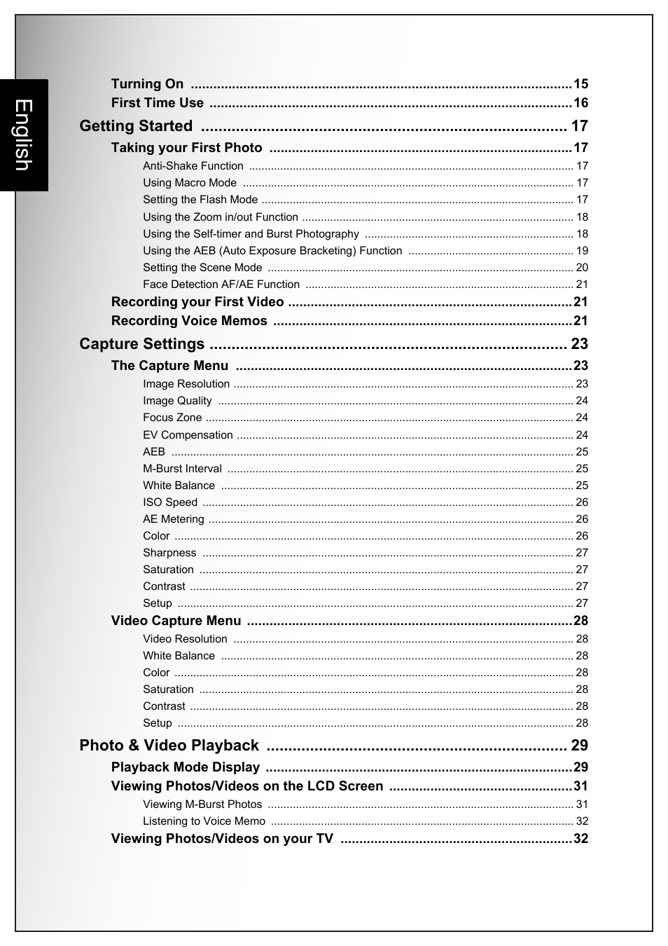 English | Sanyo VPC-S1070 User Manual | Page 12 / 67