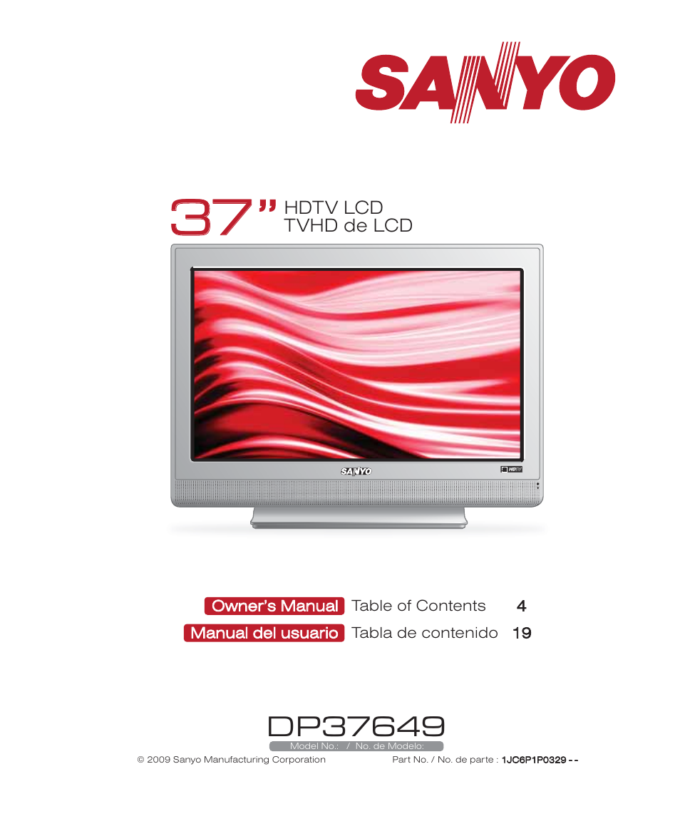 Sanyo DP37649 User Manual | 17 pages