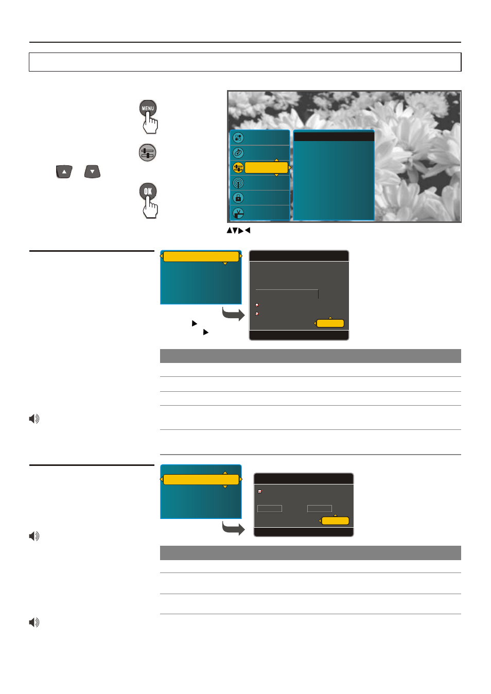 Adjusting menu options, Setting system accessing settings menu, Setting date & time | Setting timer, Settings | Sanyo AVL-279 User Manual | Page 35 / 63