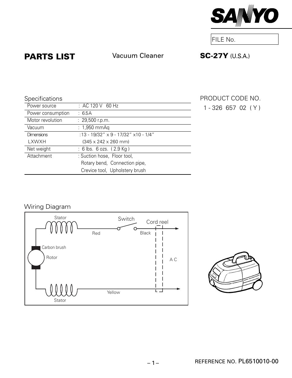 Sanyo SC-27Y User Manual | 4 pages