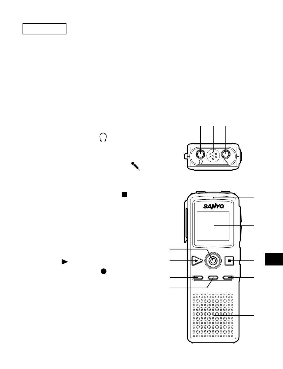 Vorsichtsmaßnahmen, Bedienelemente | Sanyo ICR-B31 User Manual | Page 15 / 96