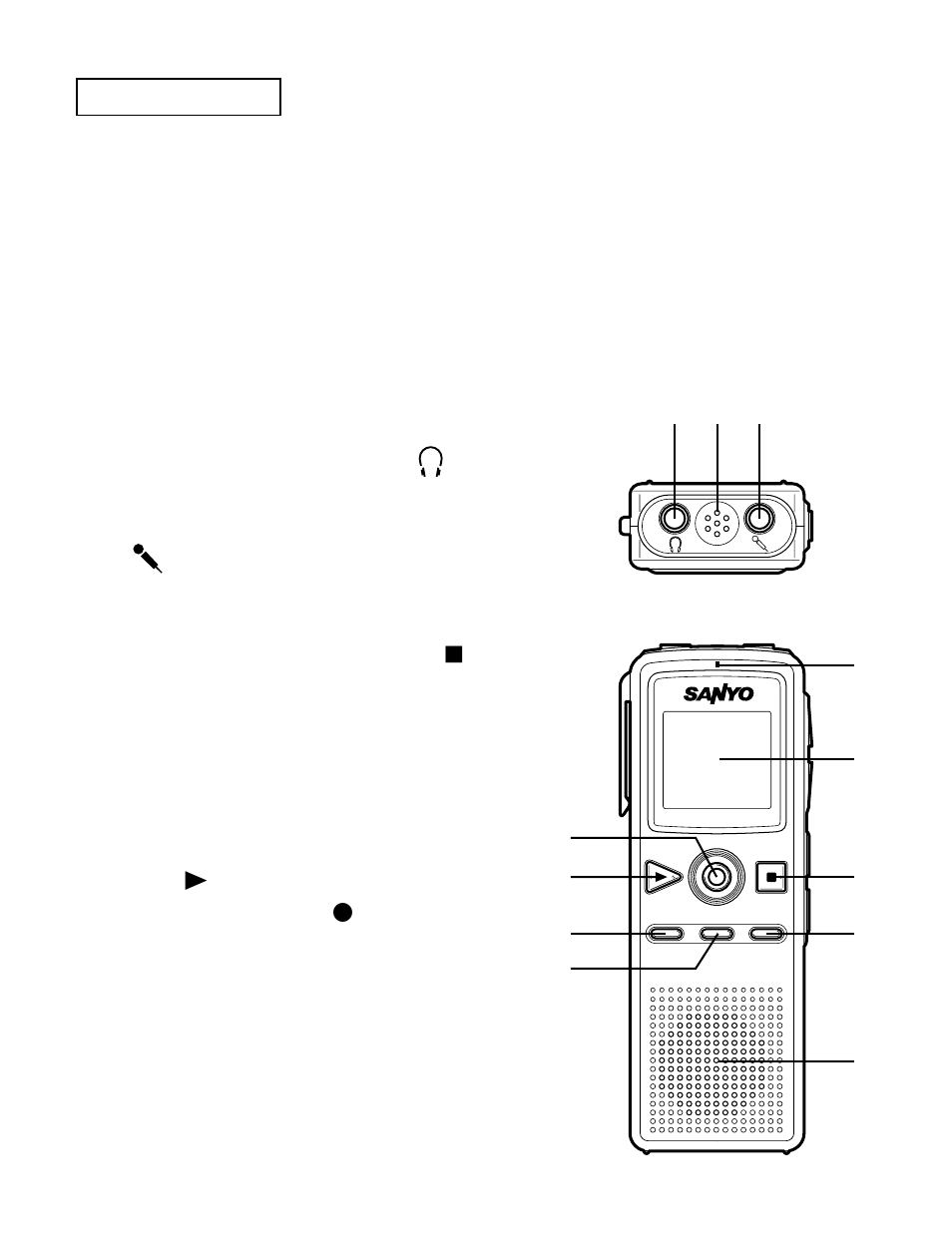 Aandachtspunten, Bedieningselementen | Sanyo ICR-B31 User Manual | Page 42 / 96