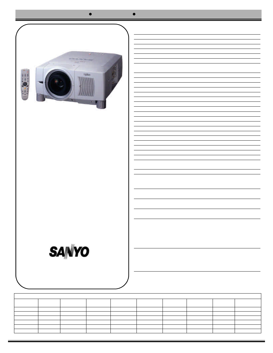 Sanyo PLC-XF30N User Manual | 1 page