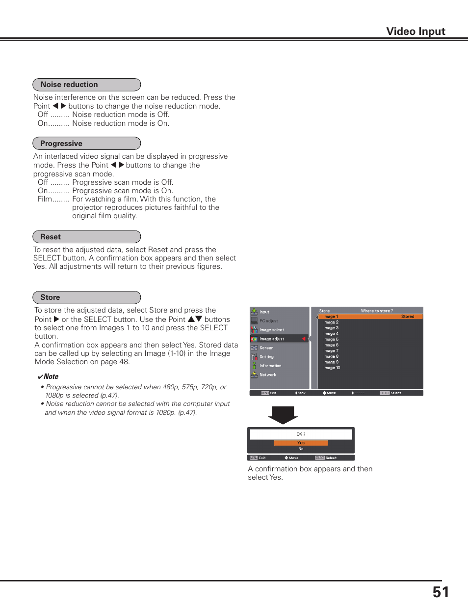 Video input | Sanyo PLC HF15000L User Manual | Page 51 / 100