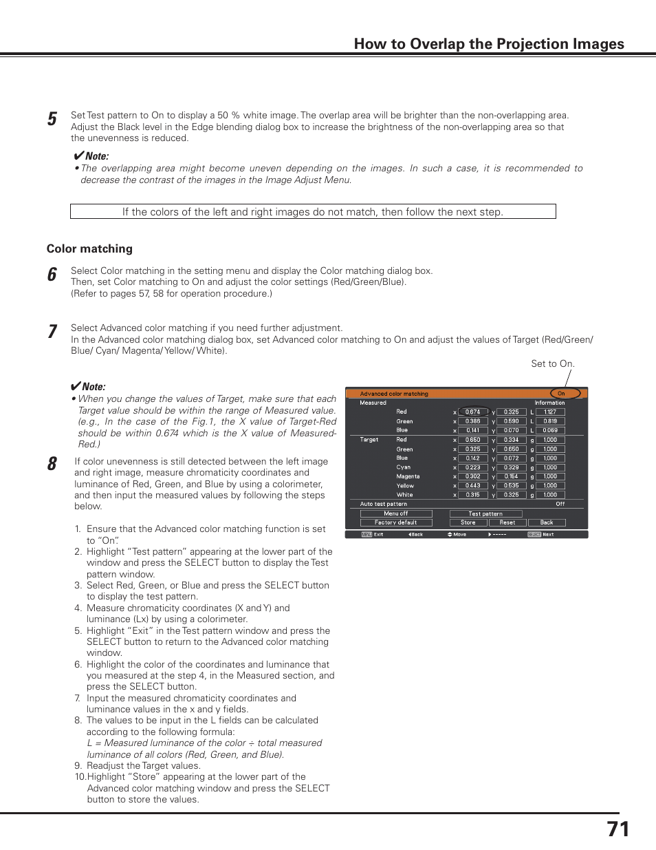 How to overlap the projection images | Sanyo PLC HF15000L User Manual | Page 71 / 100