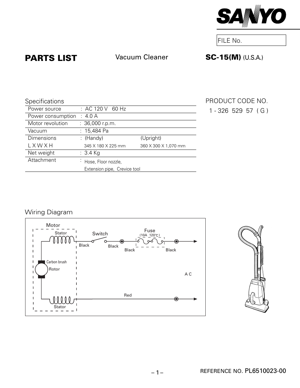 Sanyo SC-15(M) User Manual | 4 pages