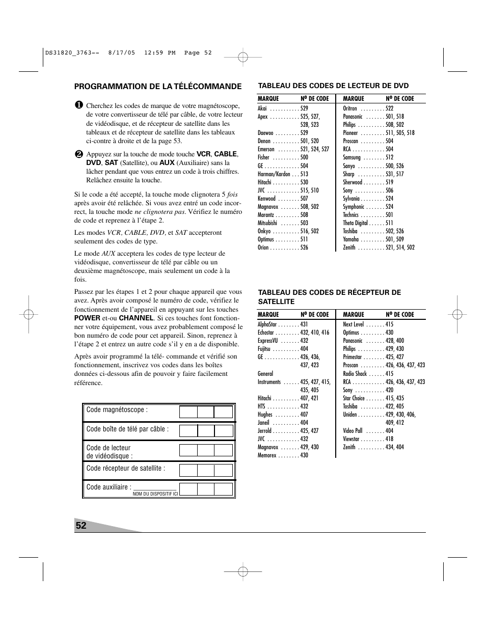 Sanyo DS31820 User Manual | Page 52 / 64