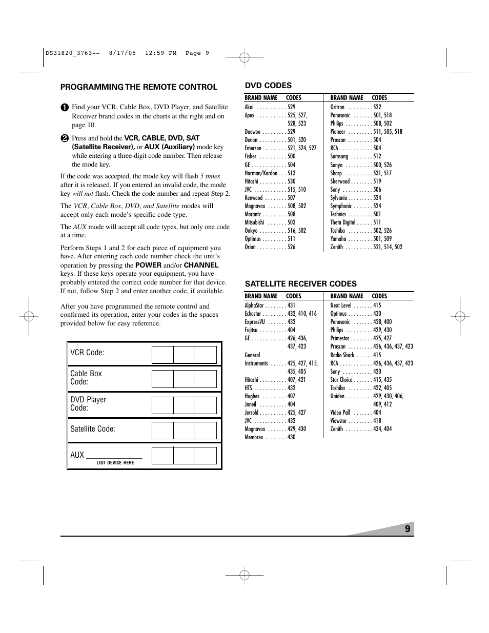 Sanyo DS31820 User Manual | Page 9 / 64