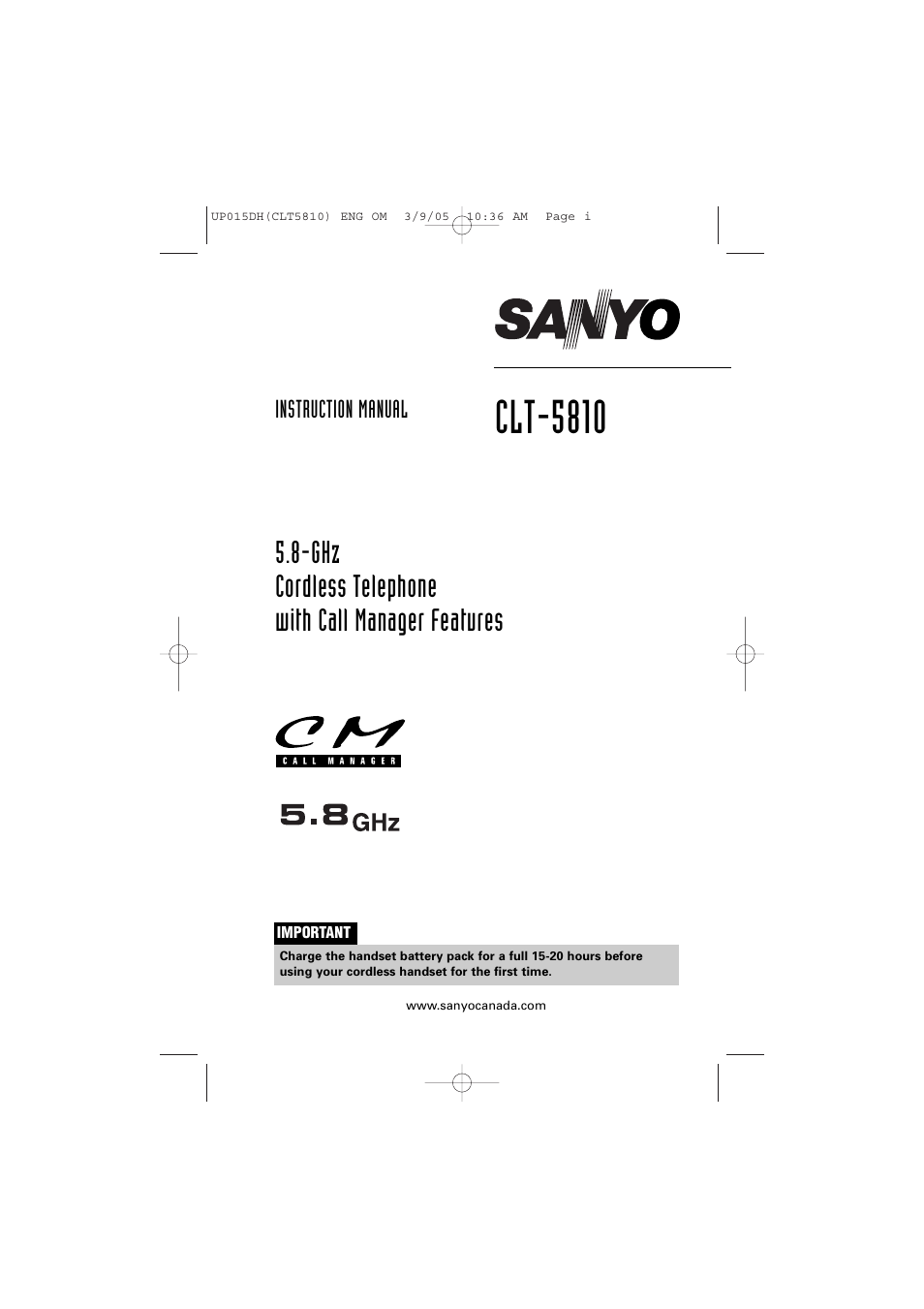Sanyo CLT-5810 User Manual | 48 pages