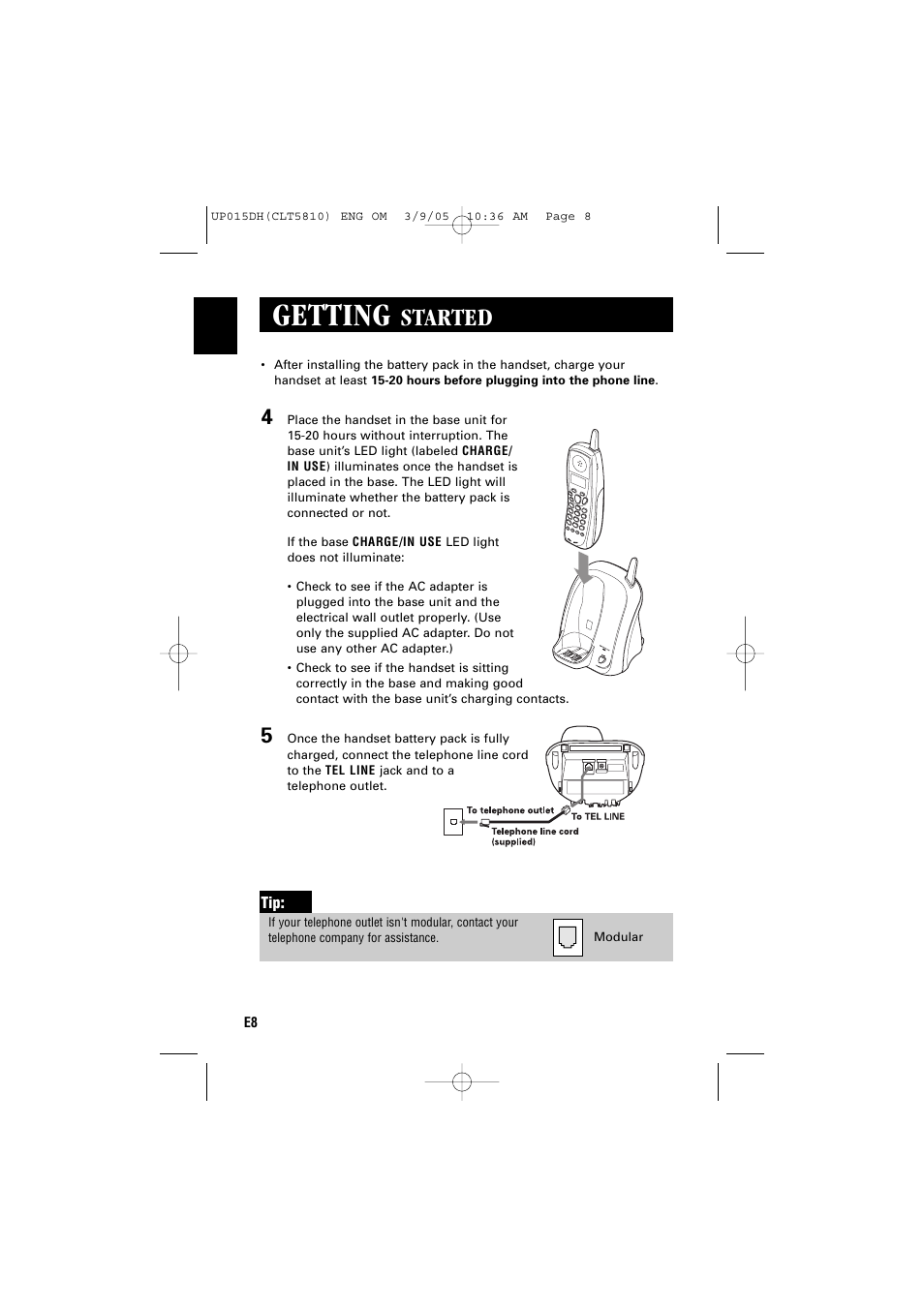 Getting, Started | Sanyo CLT-5810 User Manual | Page 10 / 48