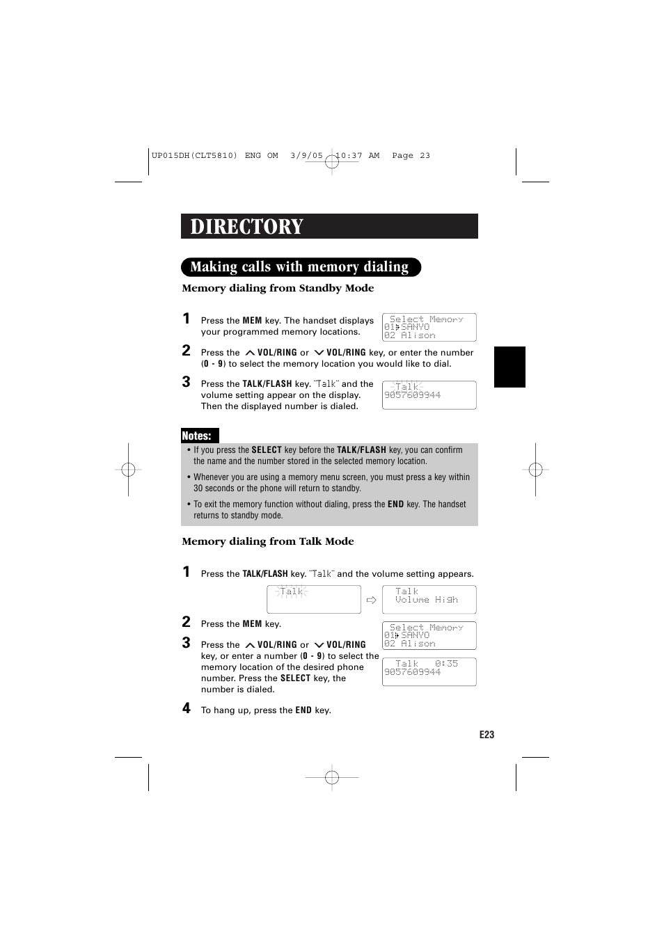 Directory | Sanyo CLT-5810 User Manual | Page 25 / 48