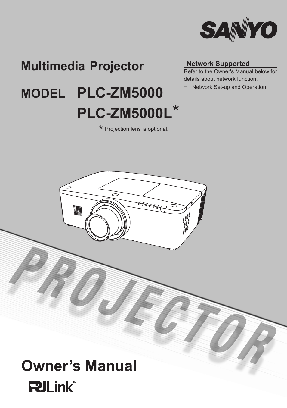 Sanyo PJLINK PLC-ZM5000L User Manual | 92 pages