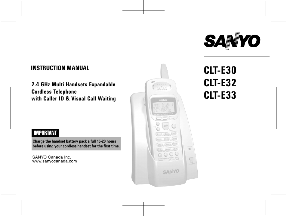 Sanyo CLT-E30 User Manual | 88 pages