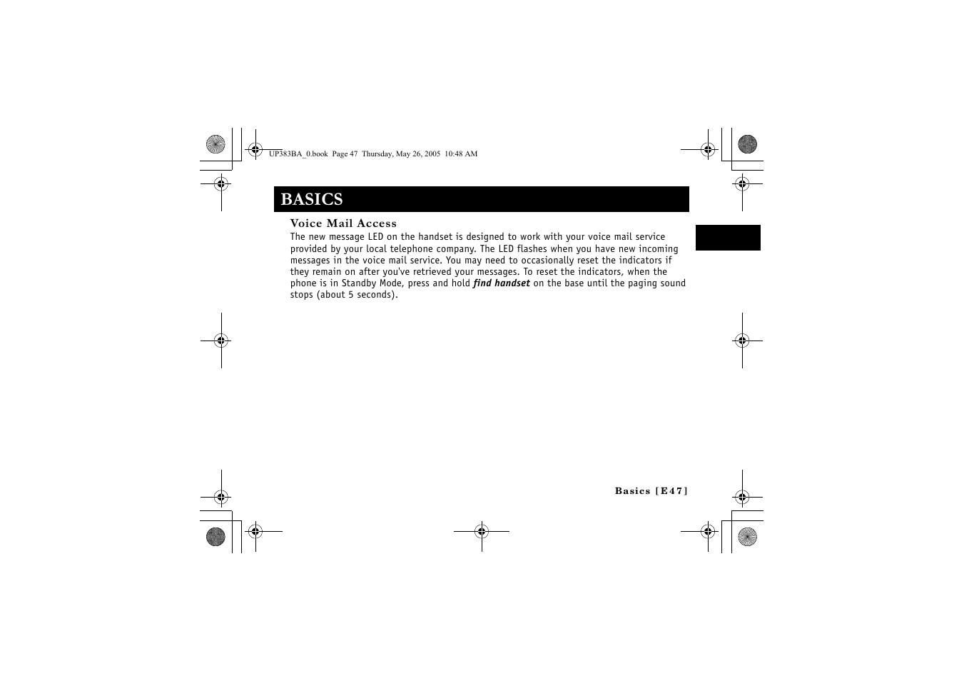 Basics | Sanyo CLT-E30 User Manual | Page 49 / 88